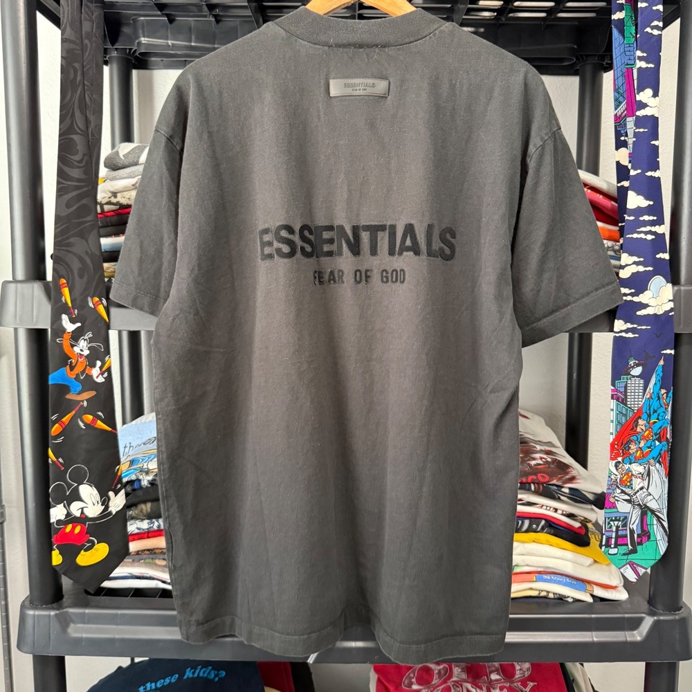 Y2K Black Essentials Fear Of God Graphic Tee Size M Light Wear